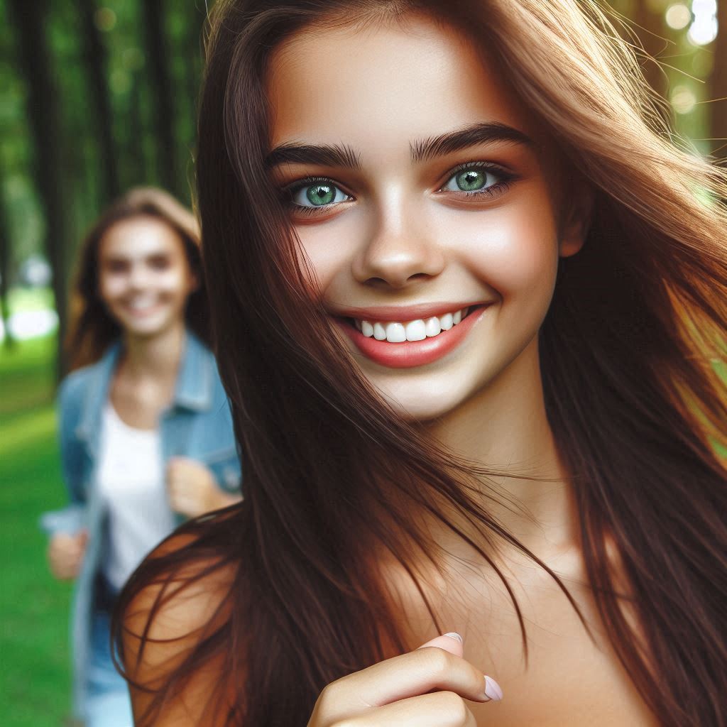 ragazza stupenda correndo