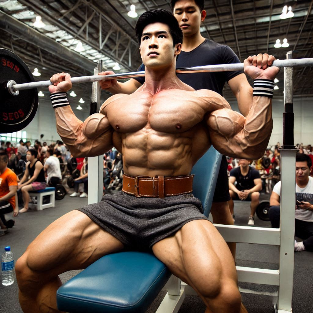 Mujer haciendo sentadilla en powerlifting